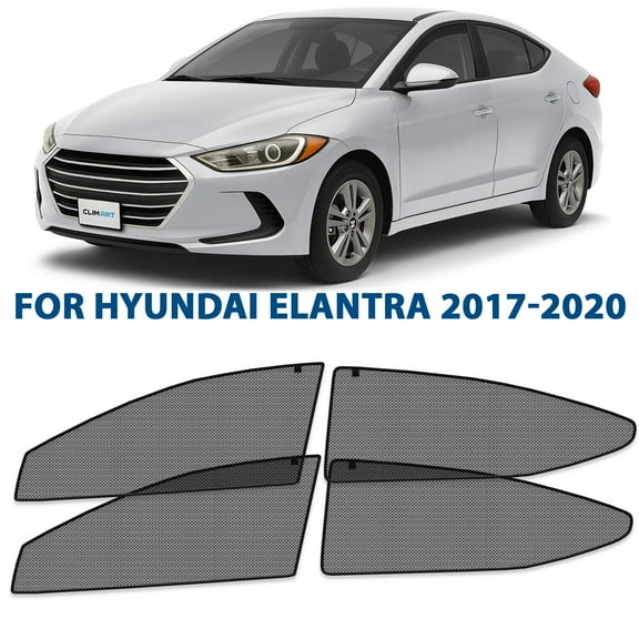 CLIM ART Magnetic Car Window Shades for Hyundai Elantra 2017-2020 Sedan Custom-Fit Sun Blocker Curtains,Side Window Covers, Essential Car Accessories for Camping, Baby,and Privacy Protection- MS0151