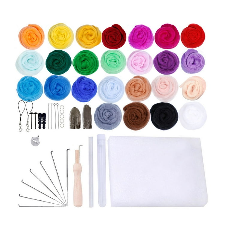 Needle Felting Kit,12 Pieces Doll Making Wool Needle Felting Starter Kit  with Instruction,Felting Foam Mat and DIY Needle Felting Supply for DIY  Craft