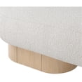 thumbnail image 3 of Pemberly Row Contemporary Cream Boucle Fabric Bench in Rich Natural Oak Finish, 3 of 9
