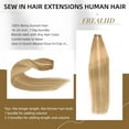 thumbnail image 5 of Sew in Hair Extensions Real Human Hair, 110g 20 inch Ash Blonde Highlighted 613 Bleach Blonde Human Hair Weave Extensions Remy Straight Bundles Double Weft, 5 of 7