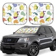 thumbnail image 6 of Kdxio Orange Green Avocado Print 2-Piece Sun Shade Front Windshield - Foldable Car Front Window Sunshades For Most Sedans Suv Truck, 6 of 6