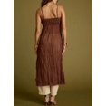 thumbnail image 4 of Brown Front Split Long Cover-Up Dress With Spaghetti Straps And V-Neck Flowy Cami Top, 4 of 7