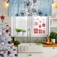 thumbnail image 6 of Blue Flower Valances for Windows, Decorative Rod Pocket Window Valance Curtains, Retro Gradient Texture Painting Plant Leaf Short Curtain Drapes for Kitchen/Living Room, 2 Panels, 42" W x 18" L, 6 of 8
