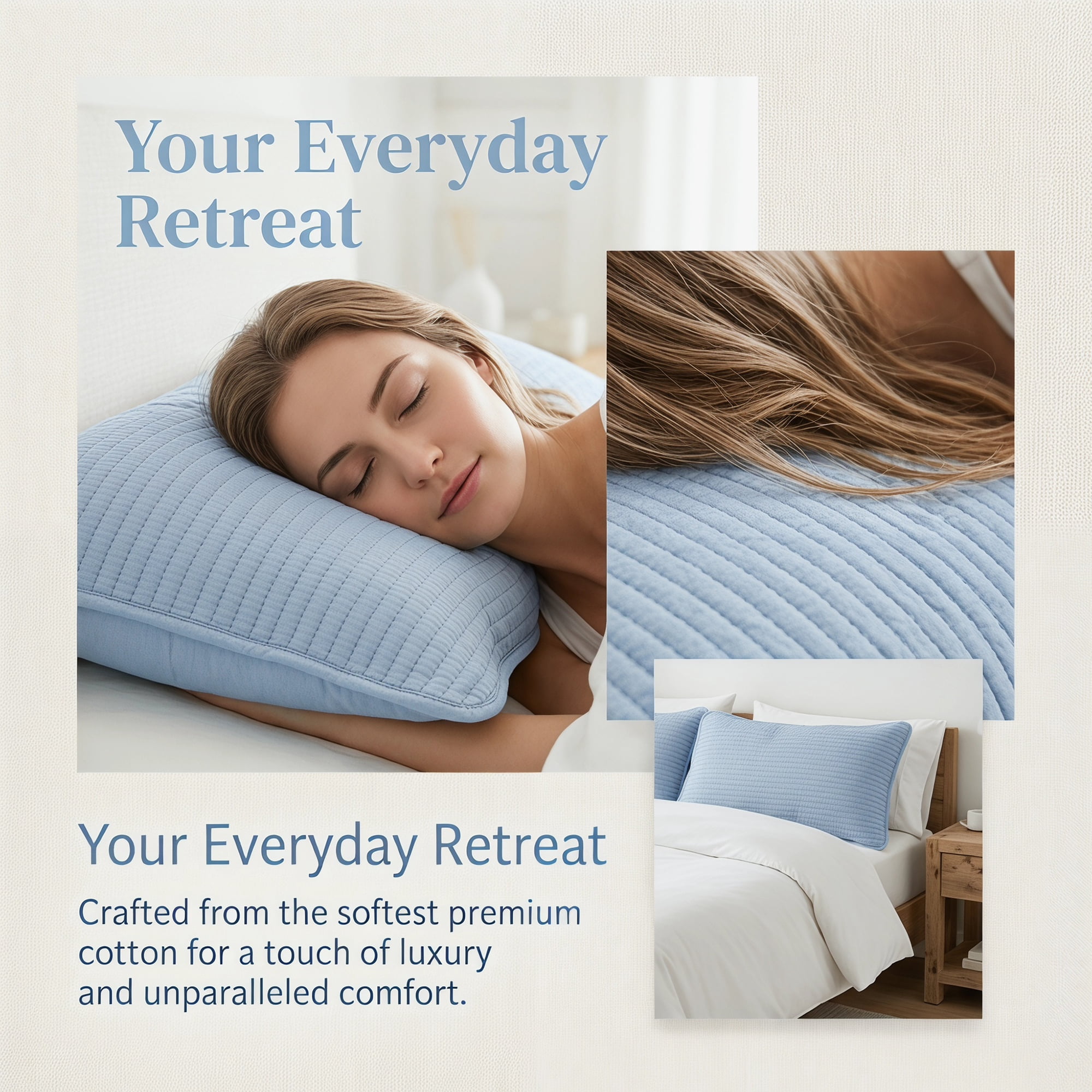 Unique Bargains Comfortable Envelope-style Pillow Protector, 2-pack Quilted Blue 19"x29"