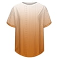 thumbnail image 4 of WRKEKC Print Crew Neck Short Sleeve Blouses for Women Summer Trendy Curved Hem Dressy Casual Lightweight Breathable Everyday Office Top, 4 of 7