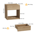 thumbnail image 3 of 20" Wide Fluted Nightstand Set of 2 with Modern Wood Bedside Table with 1 Drawers and Open Shelf, Mid Century End Table for Bedroom Living Room Office, Oak, 3 of 11