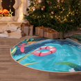thumbnail image 4 of Salouo Tropical Poolside Relaxation Christmas Tree Skirt 36" Farmhouse Christmas Decorations Snowman Xmas Tree Skirt Tree Mat for Holiday Party Decor, 4 of 8
