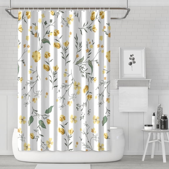 Waterproof Beautiful Colorful Floral Shower Curtain 72x72 Inch Boho Style Polyester Unique Shower Curtain for Bathroom Hotel Home Decor with 12 Plastic Hooks