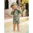 thumbnail image 6 of BemeyourBBs Toddler Baby Boy Hunting Duck Swimsuit with Sun Hat 3 Pieces Outfit Infant Boy Bathing Suit Long Sleeve Rash Guard Camouflage Print Zipper Swimming Tops Swim Trunks Shorts Set Swimwear, 6 of 9