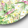 thumbnail image 3 of Designart 'Yellow Flowers, Tropical Foliage With Flamingo II' Modern Circle Metal Wall Art 29x29 - Disc of 29, 3 of 5