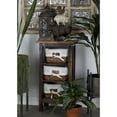 thumbnail image 2 of DecMode 15" x 29" Dark Brown Wood 3 Baskets Storage Unit, 1-Piece, 2 of 13