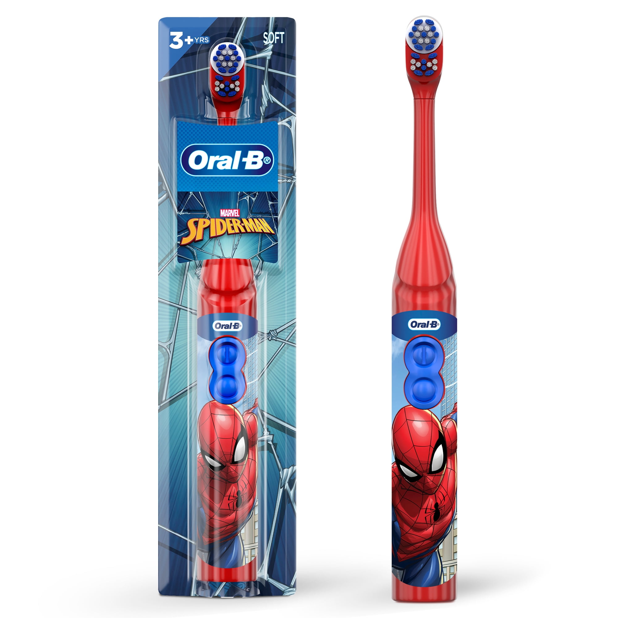 Oral-B Kids Toothbrush, Battery Toothbrush featuring Marvel's Spiderman, Soft Bristles, for Kids 3+