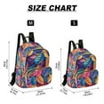 thumbnail image 2 of FORMRS Mini Backpack Purse for Women Quilted Travel Daypack Casual Shoulder Bag, Colorful Art Leaves Pattern, 2 of 7