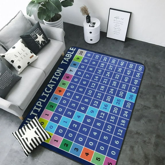 Area Rugs For Living Room Decor - Multiplication Table Soft Anti Slip Throw Washable Rugs 5x7 For Bedroom, Indoor Carpet For Bedroom Living Room 80x58In