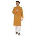 thumbnail image 5 of Atasi Cotton Kurta Solid Ethnic- Festive Long Shirt W/ Pintuck Traditional Indian Wear For Men's, 5 of 7