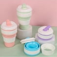 thumbnail image 3 of Gray Silicone Foldable Travel Cup-Camping Cup, Foldable Water Cup, Adult Drinking Cup with Lid., 3 of 5