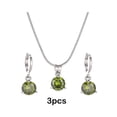 thumbnail image 4 of Conjunto de pendientes y collar de aleación Minnieouse para mujer joyería Elegante y de moda color verde, 4 of 6