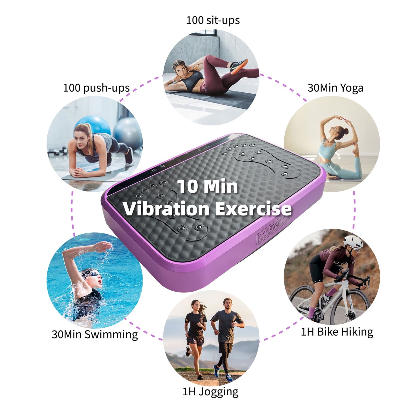 WEGFTDUOP Vibration Plate Exercise Machine with 120 Speed Levels - Vibrate Stand Shake-Whole Body Workout Platform for Weight Loss & Lymphatic Drainage