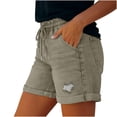 thumbnail image 4 of Pull On Elastic Jean Shorts for Women High Waisted Baggy Casual Denim Jorts Trendy Drawstring Summer Shorts 2" 3" 4" Inseam Gray 2XL, 4 of 7