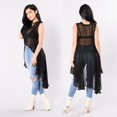 thumbnail image 4 of goowrom Women See Through Sheer Sleeveless Irregular Bowknot Shirt, 4 of 4