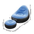 thumbnail image 3 of Inflatable Living Room Furniture PVC Chair, Indoor Foldable Deck Chaise Lounges, Travel Camping Picnic Beach Chair (41.3x3.9x49.2in + 24x12in), 3 of 6