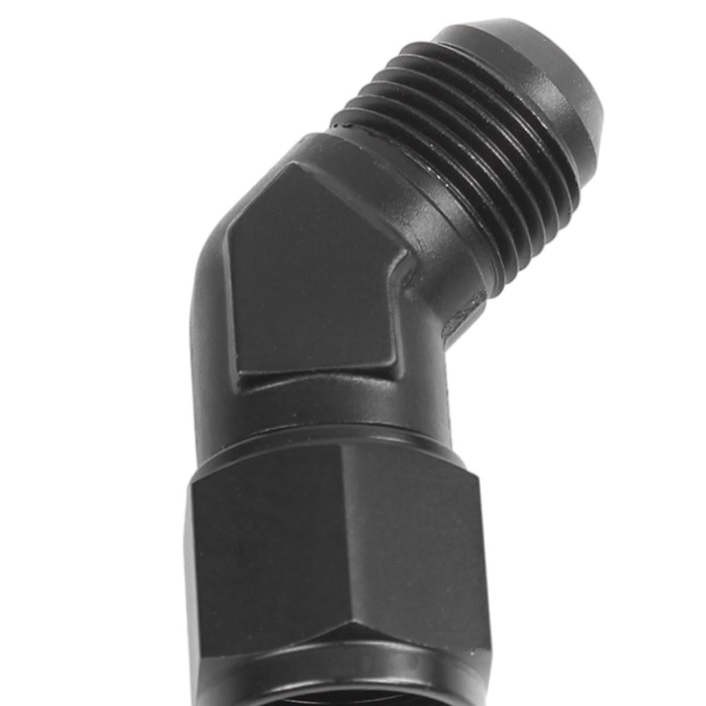 For 45 Degree Swivel Fuel Oil Gas Line Push On Hose End 8AN AN-8 Fitting Black 