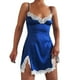thumbnail image 1 of Gibobby Camisón de Lactancia y Maternidad para Mujer Día de San Valentín Camisón seda Sexy para mujer, vestido con cuello tiras, ropa interior satén, ropa dormir, Mini camis(Azul,XL), 1 of 5