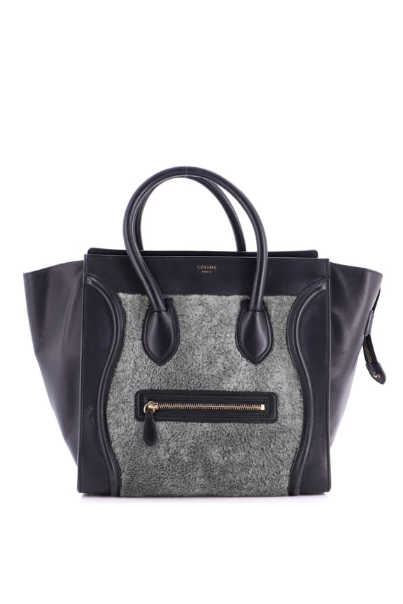 Pre-Owned Bicolor Luggage Bag Shearling Mini By Rebag
