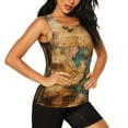 thumbnail image 2 of Susaid Antique Map Adventure Scene Printed Racerback Workout Tank Tops for Women, Sleeveless Gym Shirts, Athletic Yoga Camisoles for Fitness-Small, 2 of 7