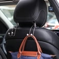 thumbnail image 5 of Gancho para reposacabezas de asiento de coche GM, soporte para colgar bolsos, carteras y bolsas de la compra (paquete de 2), color blanco fresa, 5 of 5