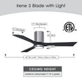 thumbnail image 6 of Matthews Fan Company IR3HLK-BP-BK-52 Irene 52" Brushed Pewter Hugger Ceiling Fan with 3 Matte Black Blades, Integrated LED Light Kit, Remote Control, Indoor/Outdoor Damp Rated, 6 of 6