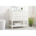 thumbnail image 2 of Elegant Decor Sinclaire 36" Aluminum Alloy & MDF Single Bathroom Vanity in White, 2 of 8