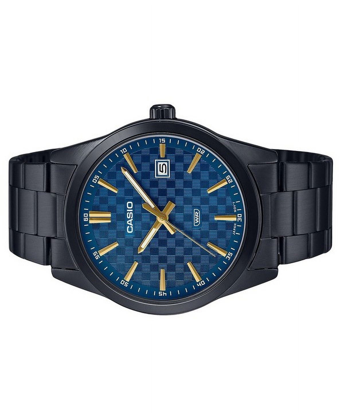 Casio Men’s Black Watch with Blue Dial - MTP-VD03B-2AUDF