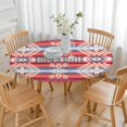 thumbnail image 3 of Beautifully Designed Bohemian Round Table Cover, Features Floral Motifs and Elasticized Edge for a Secure Fit on 56 Inch Tables, 3 of 7