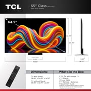 TCL 65” QM7L Series SQD-Mini LED QLED Smart Google TV (NEW 2026) - TCL Deep Color System with Super QLED, Up to LD2100 Precise Dimming Series, Up to HDR3000 Peak Nits, Bang & Olufsen Audio - 65QM7L