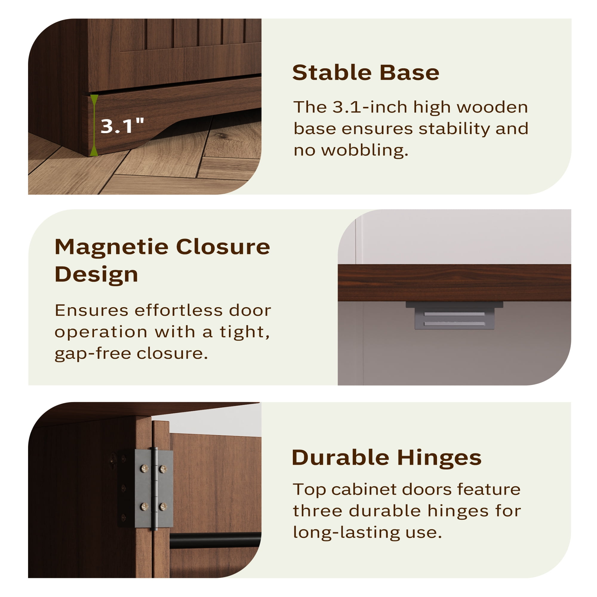 Farmhouse Pantry Storage Cabinet, 72" Tall Kitchen Pantry with Doors Organizer, Freestanding Cupboard with Adjustable Shelves, Rustic Buffet Cabinet for Kitchen, Dining Room, Bathroom, Oak