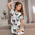 thumbnail image 3 of Balery Cool Chicken Camisón de manga corta con cuello redondo para mujer, cómodo y elegante., 3 of 6