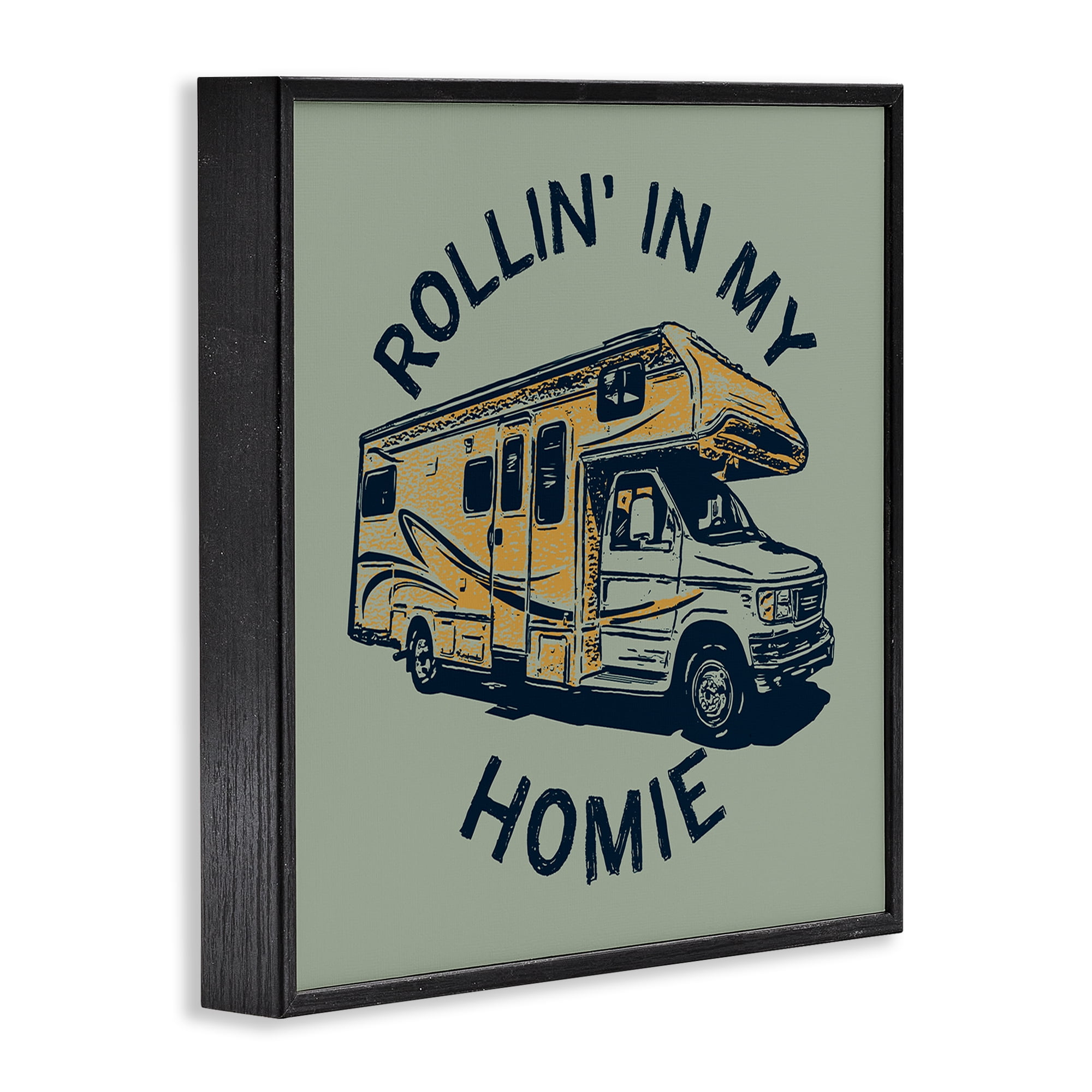 Stupell Industries Rollin' In My Homie Transportation Painting Black Framed Art Print Wall Art, 12 x 12
