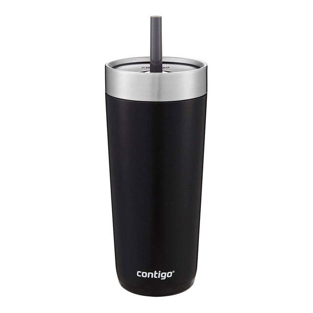 Vaso Luxe Tumbler 18 Oz Con Popote Acero Inoxidable Contigo negro 1