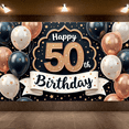 thumbnail image 6 of Glitter Balloons Happy 50th Birthday Banner Milestone Decor for Celebration Event Indoor Party, 6 of 7