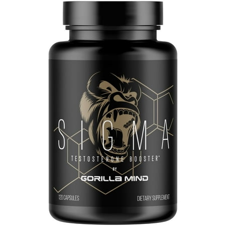 Gorilla Mind Sigma Testosterone Booster with Tongkat Ali and Fadogia Agrestis Extract, 120 Capsules