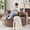 Brown Corduroy, variant on 55" Oversized Round Chaise Lounge Sofa, Upholstered Accent Chair with Pillows, Single Boneless Reading Chairs for Living Room Bedroom, Modern Black