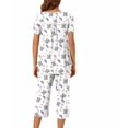 thumbnail image 3 of Women's Pajama Sets 2 Piece Summer Sleepwear Ladies Pjs Short Sleeve Capri Pant With Pockets, 3 of 8