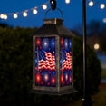 thumbnail image 2 of Solar Lantern Flag Fireworks Stars Red White Blue Colors Garden Hanging Lantern Waterproof Solar Powered Lighting Outdoor Lamp for Deck Yard Camping Patio Decor, 2 of 7