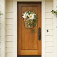 thumbnail image 1 of Cesta de flores Corona Colgador de puerta Cesta Corona Flor artificial Hermosa corona de primavera Corona de granja para ventana de pared Decoración Blanco perfecl Guirnalda de puerta, 1 of 8