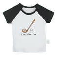 thumbnail image 2 of iDzn Let's Par Tee Golf Funny T shirt For Baby, Newborn Babies T-shirts, Infant Tops, 0-24M Kids Graphic Tees Clothing (Short Black Raglan T-shirt, 12-18 Months), 2 of 5