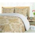 thumbnail image 5 of Ambesonne Vintage Duvet Cover Set, Baroque Curved Flowers, Queen, Cream Pale Brown, 5 of 6