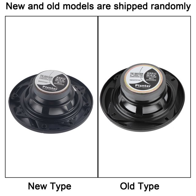 2 PCS Coaxial Car Speaker, 4 Inch 250W Car Front Rear Door Coaxial Audio Speaker for Auto Audio System Black