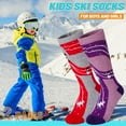 thumbnail image 2 of Kids Ski Socks 2 Pairs Girls Warm Thick Snow Socks for 3-12 Years Boys Girls, 2 of 6