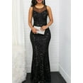 thumbnail image 6 of Dress for Women,Women's Bling Sequin Glitter Stretchy Long Formal Ball Gown Party Dress, 6 of 9